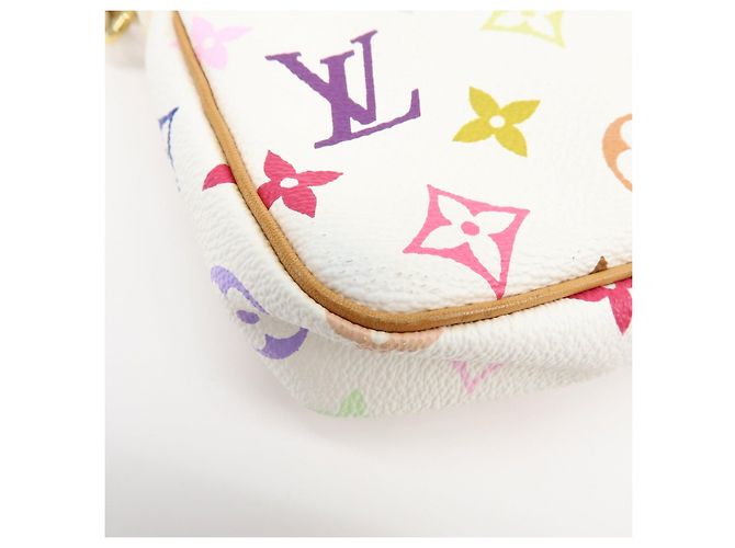 Louis Vuitton Monogram Multicolor Pochette Accessoires Bianco M92649 - vista 11