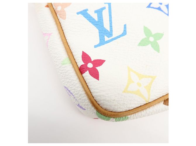 Louis Vuitton Monogram Multicolor Pochette Accessoires Bianco M92649 - vista 13