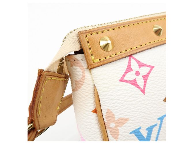 Louis Vuitton Monogram Multicolor Pochette Accessoires Bianco M92649 - vista 17