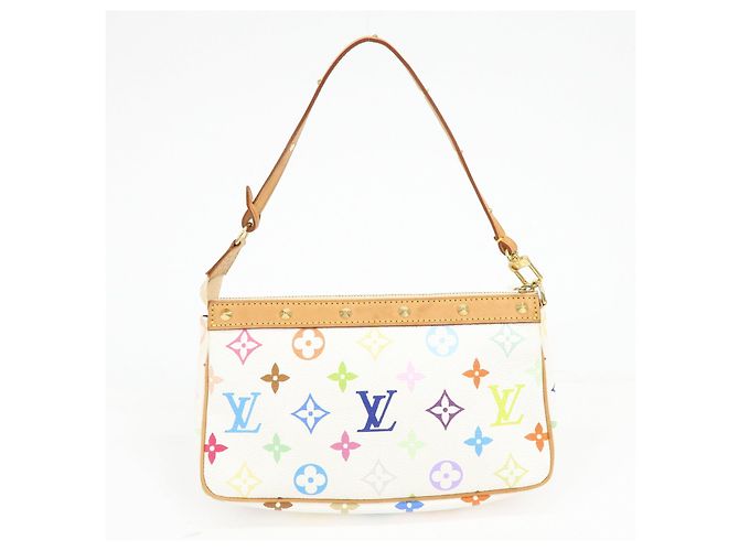 Louis Vuitton Monogram Multicolor Pochette Accessoires Bianco M92649 - vista 2