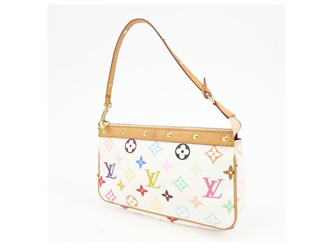 Louis Vuitton Monogram Multicolor Pochette Accessoires Bianco M92649 - vista 3