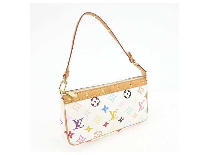 Louis Vuitton Monogram Multicolor Pochette Accessoires Bianco M92649 - vista 4