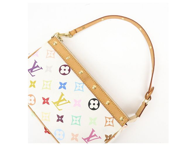 Louis Vuitton Monogram Multicolor Pochette Accessoires Bianco M92649 - vista 6