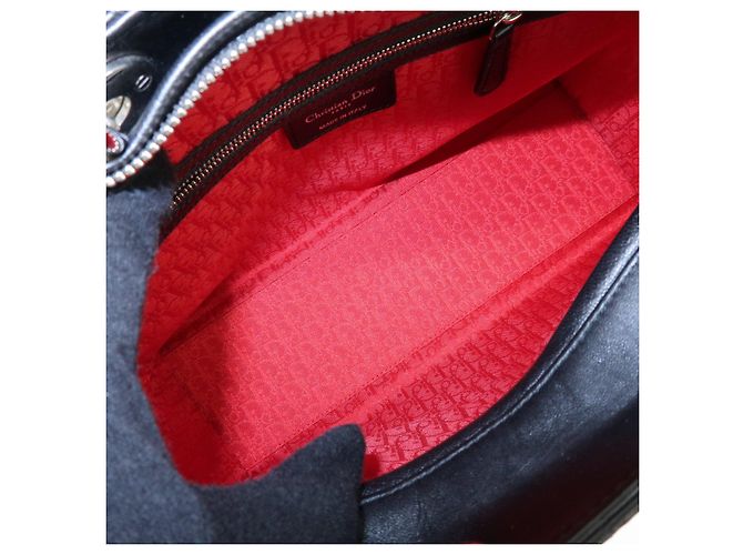 Borsa a mano 2Way Christian Dior Cannage Large in pelle d'agnello nera - vista 21