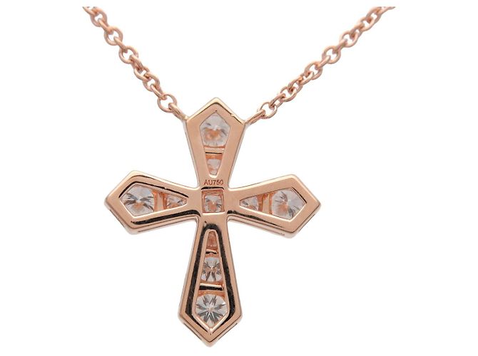 Collana Croce Trapezio GRAFF Diamante K18 750PG Oro Rosa - vista 2