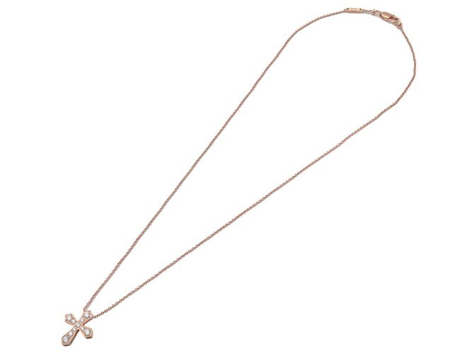 Collana Croce Trapezio GRAFF Diamante K18 750PG Oro Rosa - vista 3