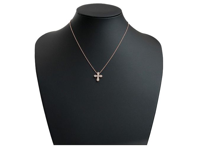 Collana Croce Trapezio GRAFF Diamante K18 750PG Oro Rosa - vista 8