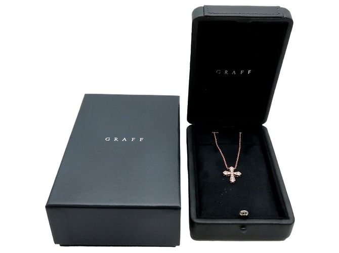 Collana Croce Trapezio GRAFF Diamante K18 750PG Oro Rosa - vista 9