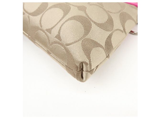 Borsa COACH Poppy Signature Nylon Leather Beige Pink - vista 10