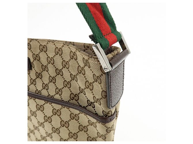Borsa a tracolla GUCCI Sherry GG Canvas Leather Beige Brown 189751 - vista 13