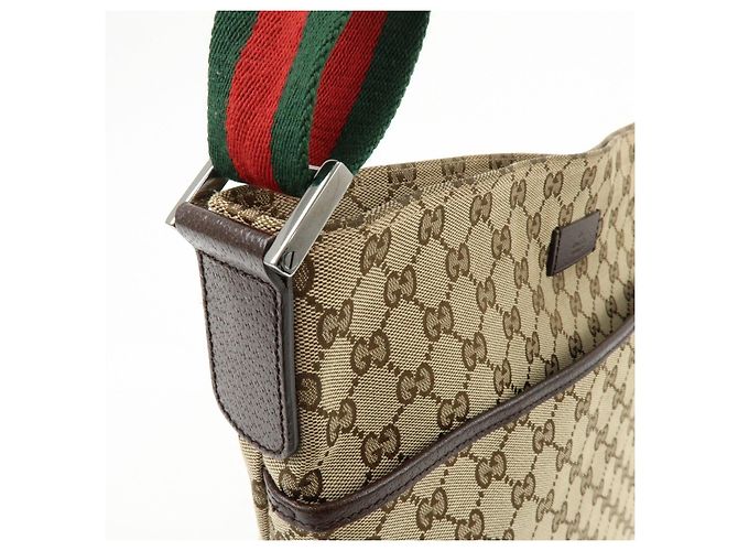 Borsa a tracolla GUCCI Sherry GG Canvas Leather Beige Brown 189751 - vista 14