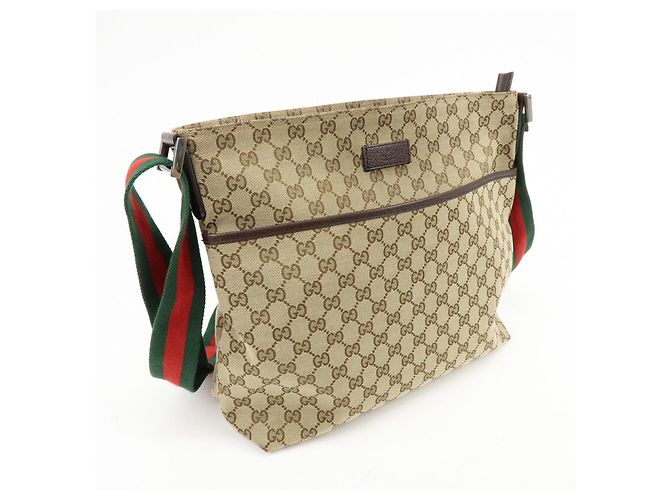 Borsa a tracolla GUCCI Sherry GG Canvas Leather Beige Brown 189751 - vista 4