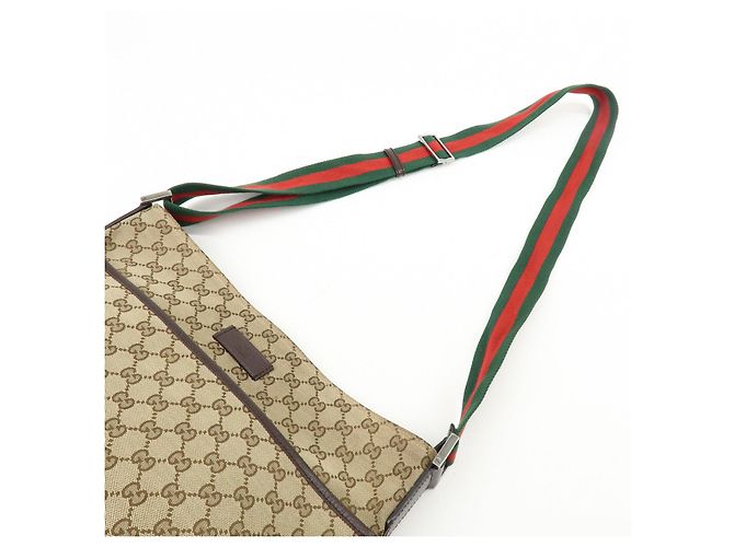 Borsa a tracolla GUCCI Sherry GG Canvas Leather Beige Brown 189751 - vista 6