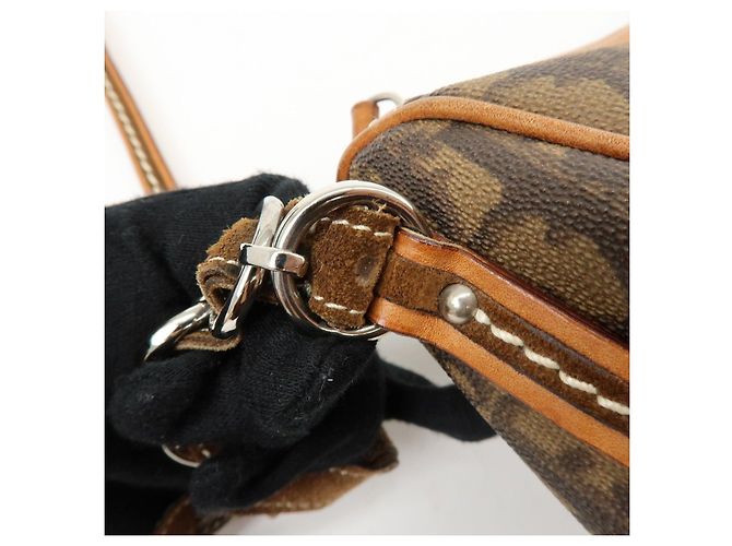 Borsa a tracolla Christian Dior Romantic Trotter in PVC e pelle Marrone - vista 10