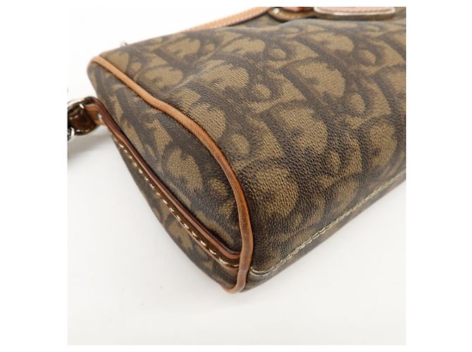 Borsa a tracolla Christian Dior Romantic Trotter in PVC e pelle Marrone - vista 11