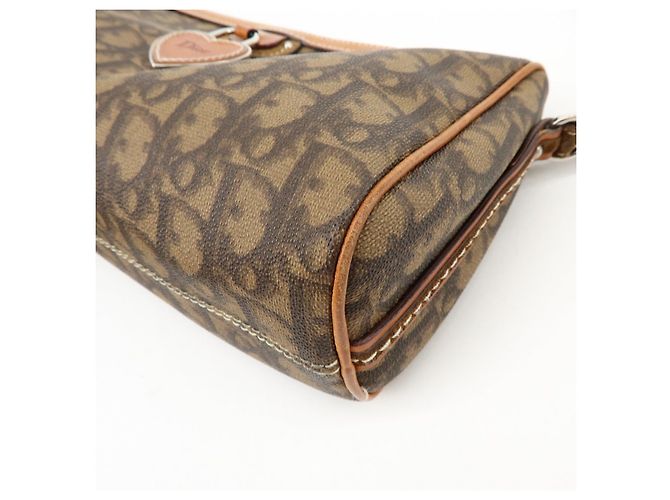 Borsa a tracolla Christian Dior Romantic Trotter in PVC e pelle Marrone - vista 12