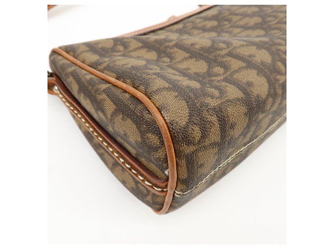 Borsa a tracolla Christian Dior Romantic Trotter in PVC e pelle Marrone - vista 13