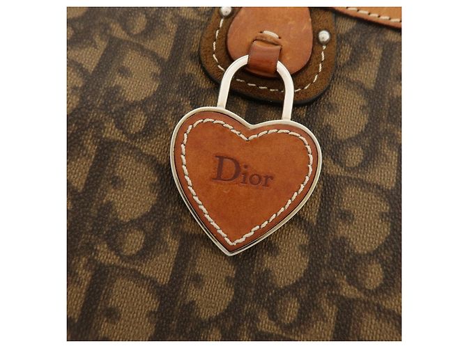 Borsa a tracolla Christian Dior Romantic Trotter in PVC e pelle Marrone - vista 16