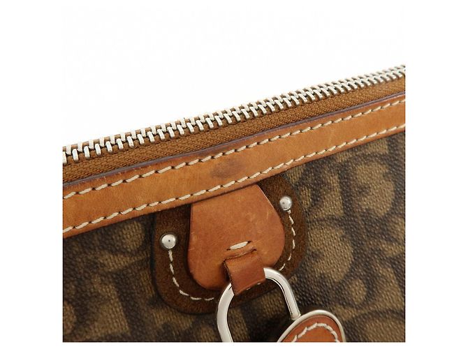 Borsa a tracolla Christian Dior Romantic Trotter in PVC e pelle Marrone - vista 17