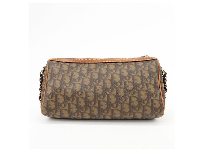 Borsa a tracolla Christian Dior Romantic Trotter in PVC e pelle Marrone - vista 2