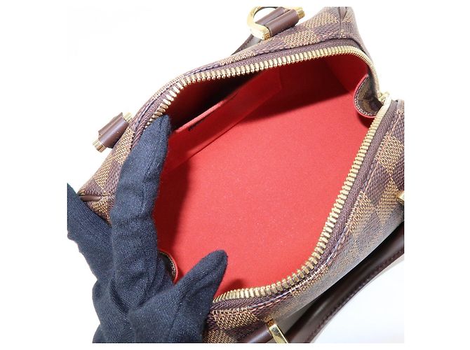Borsa a mano Louis Vuitton Damier Ebene Rivera Mini Brown N41436 - vista 17