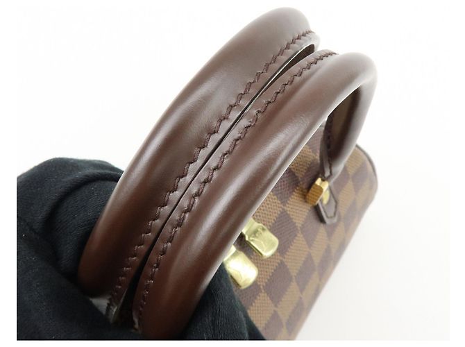 Borsa a mano Louis Vuitton Damier Ebene Rivera Mini Brown N41436 - vista 7