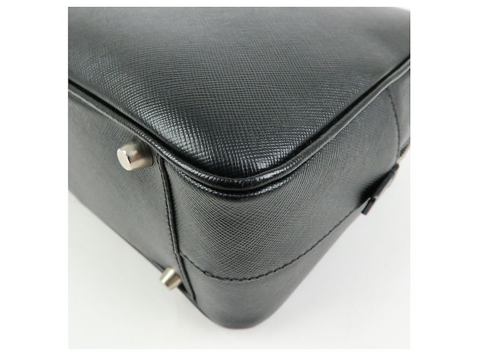 Borsa a mano Boston PRADA in pelle Saffiano con logo a triangolo Nero - vista 11