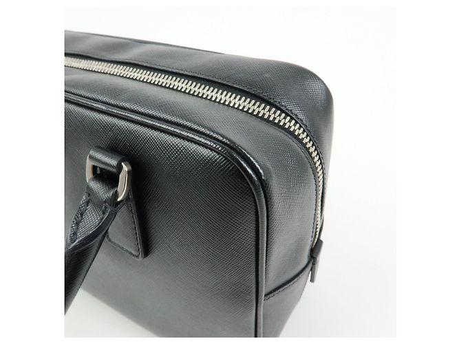 Borsa a mano Boston PRADA in pelle Saffiano con logo a triangolo Nero - vista 16