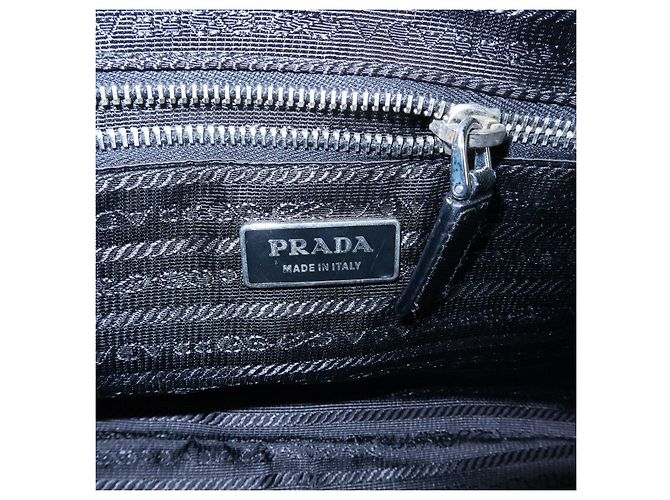 Borsa a mano Boston PRADA in pelle Saffiano con logo a triangolo Nero - vista 24