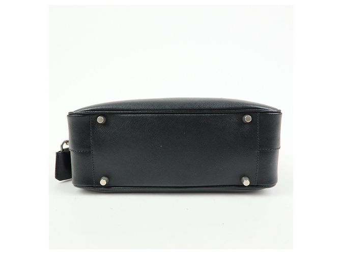 Borsa a mano Boston PRADA in pelle Saffiano con logo a triangolo Nero - vista 5
