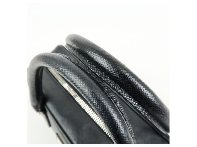 Borsa a mano Boston PRADA in pelle Saffiano con logo a triangolo Nero - vista 7