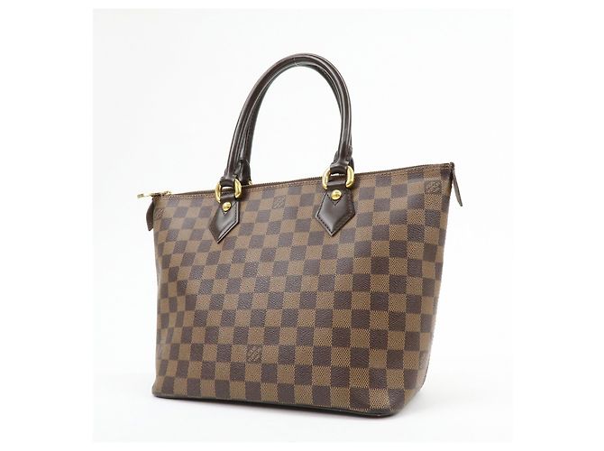Borsa Tote Louis Vuitton Damier Ebene Saleya PM Canvas Leather N51183 - vista 3