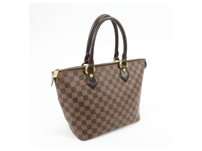 Borsa Tote Louis Vuitton Damier Ebene Saleya PM Canvas Leather N51183 - vista 4