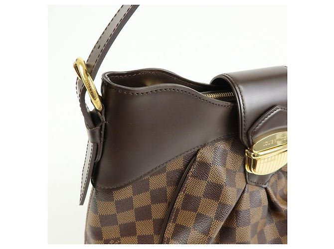 Borsa a tracolla Louis Vuitton Damier Ebene Sistina GM Brown N41540 - vista 14