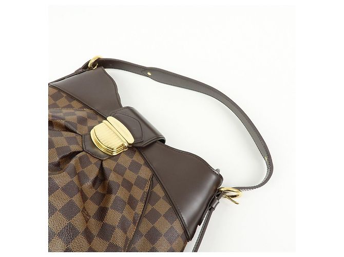 Borsa a tracolla Louis Vuitton Damier Ebene Sistina GM Brown N41540 - vista 6