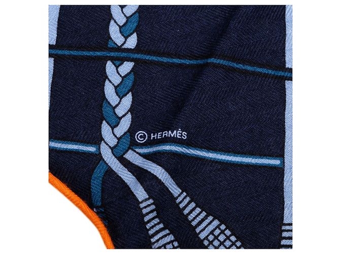 Hermès Hermes Losange GM Schal in Navy - Ansicht 3