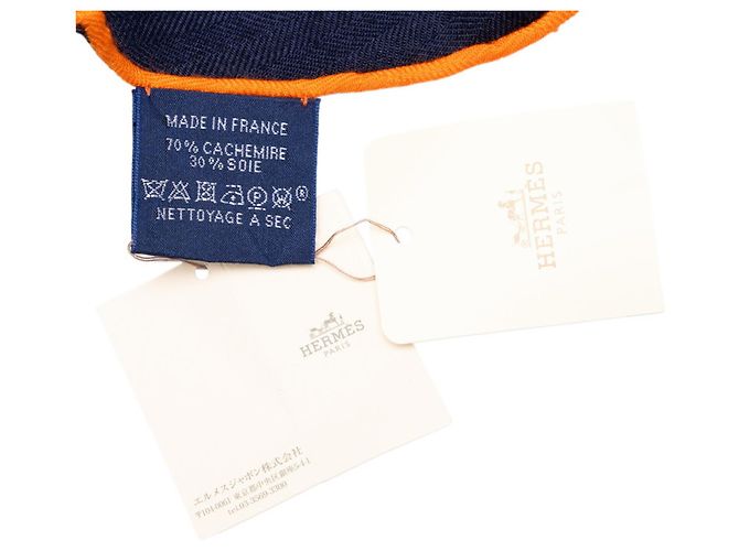 Hermès Hermes Losange GM Schal in Navy - Ansicht 7