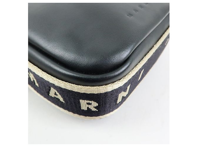 Borsa a tracolla in pelle MARNI BEY Logo Nera - vista 10