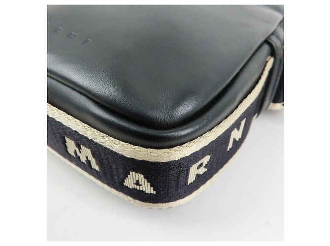 Borsa a tracolla in pelle MARNI BEY Logo Nera - vista 11