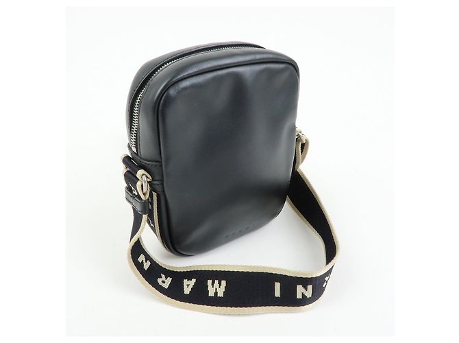 Borsa a tracolla in pelle MARNI BEY Logo Nera - vista 4