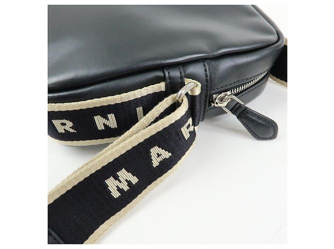 Borsa a tracolla in pelle MARNI BEY Logo Nera - vista 8