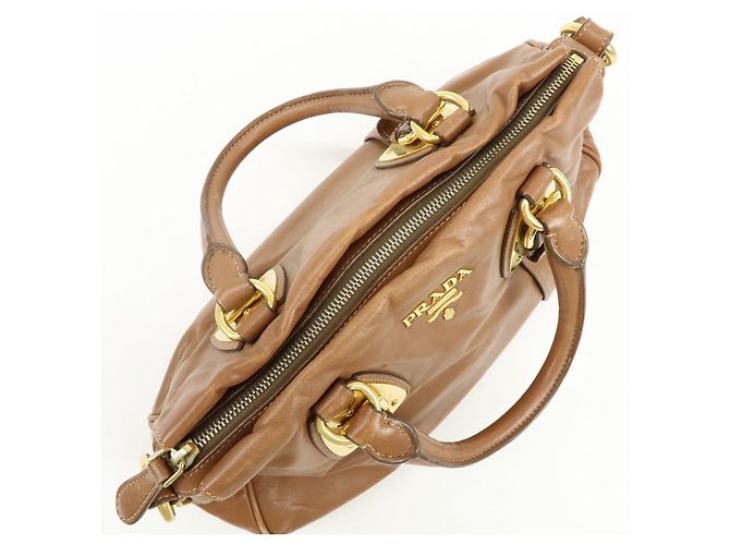 Borsa 2Way in pelle PRADA Borsa a mano Borsa a tracolla Marrone - vista 20