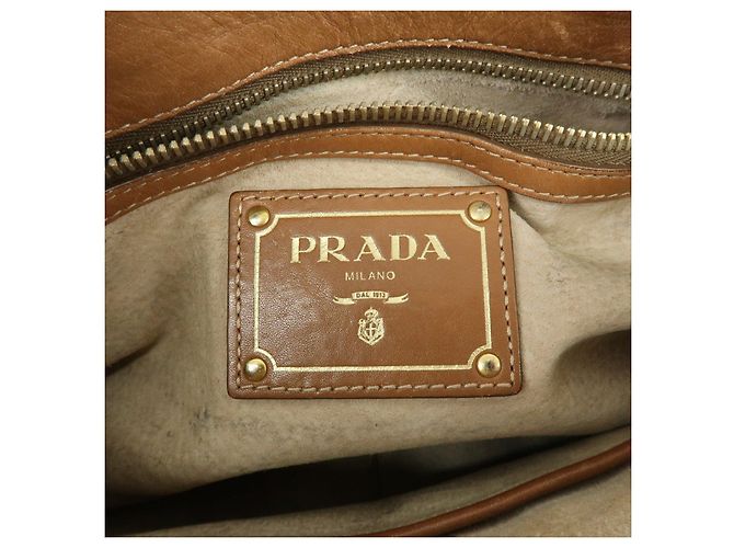 Borsa 2Way in pelle PRADA Borsa a mano Borsa a tracolla Marrone - vista 24