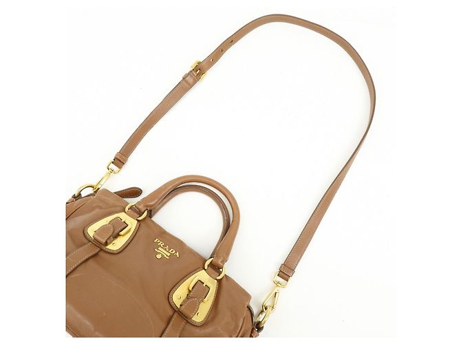 Borsa 2Way in pelle PRADA Borsa a mano Borsa a tracolla Marrone - vista 6