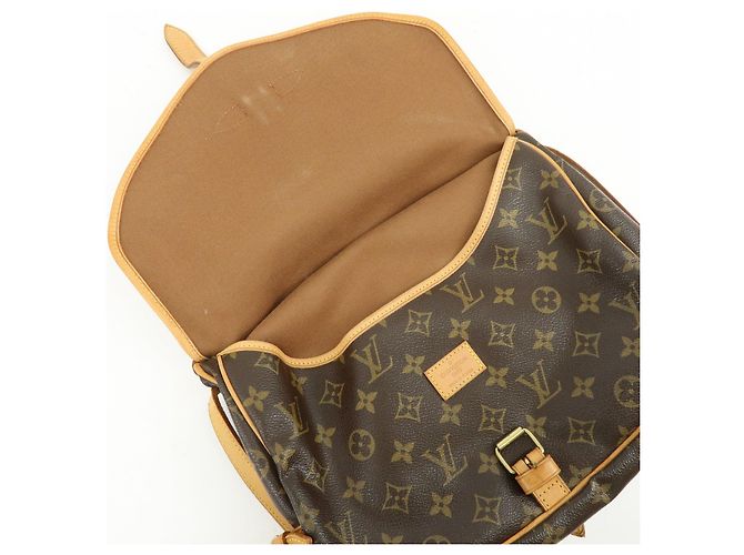 Borsa a tracolla Louis Vuitton Monogram Saumur 30 Canvas Brown M42256 - vista 19