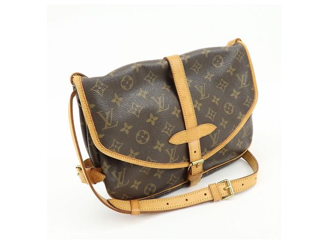 Borsa a tracolla Louis Vuitton Monogram Saumur 30 Canvas Brown M42256 - vista 4