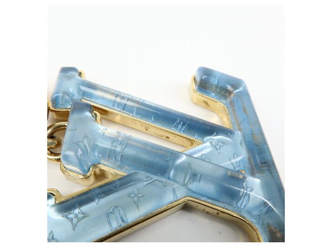 Louis Vuitton LV Gloss Metal Key Ring Bag Charm Blue M02590 - vista 10