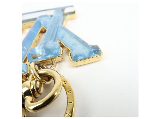 Louis Vuitton LV Gloss Metal Key Ring Bag Charm Blue M02590 - vista 11