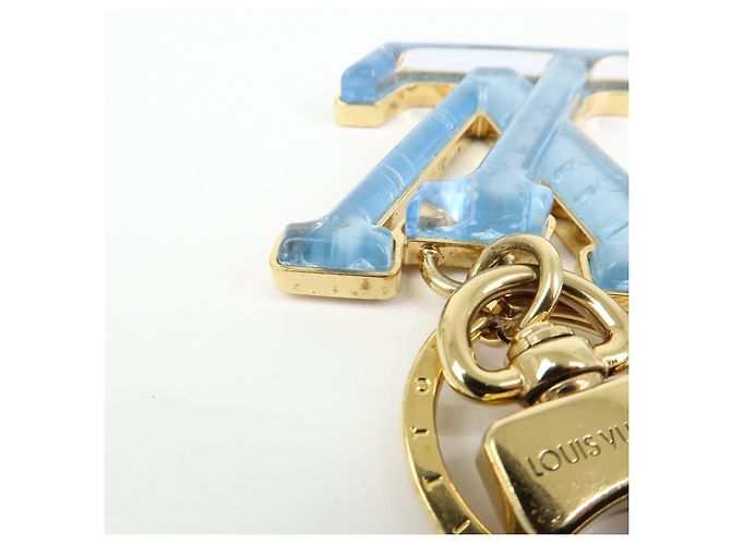 Louis Vuitton LV Gloss Metal Key Ring Bag Charm Blue M02590 - vista 12