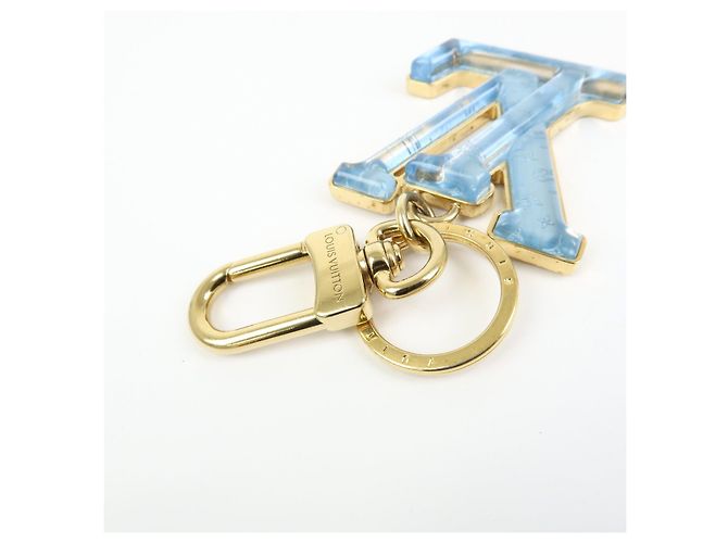 Louis Vuitton LV Gloss Metal Key Ring Bag Charm Blue M02590 - vista 6